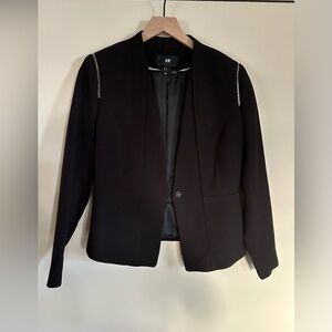 H&M Blazer Jacket in Black with silver shoulder and sleeve detail